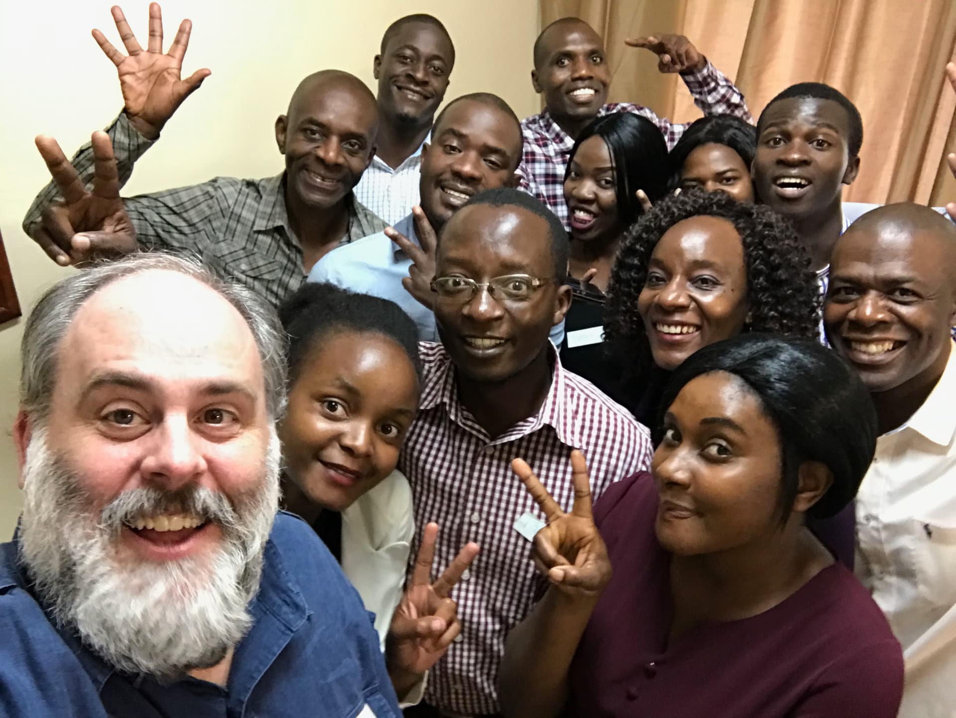 Todd R. Jensen with the Harare project team gathered for a group photo.